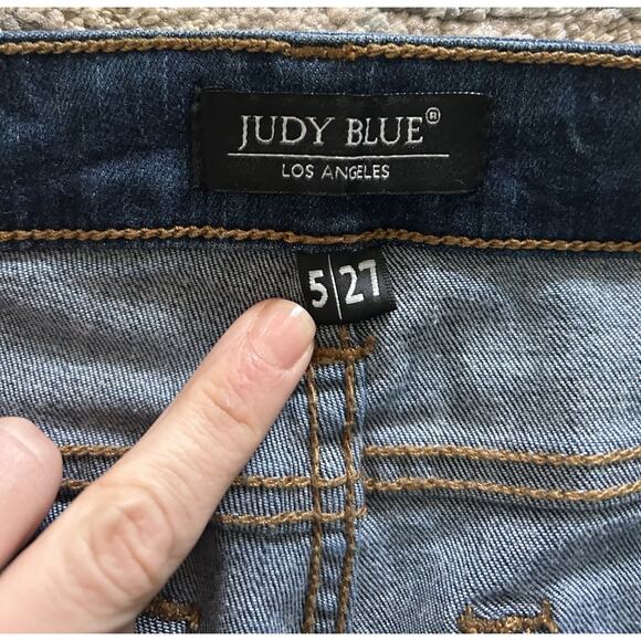 Judy Blue Boyfriend Fit Women’s Jeans Size 5/27 Blue Denim Stretch Straight Leg - Picture 4 of 7